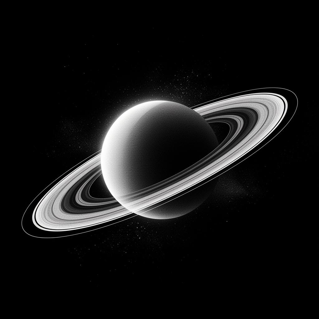 A minimalist illustration of Saturn